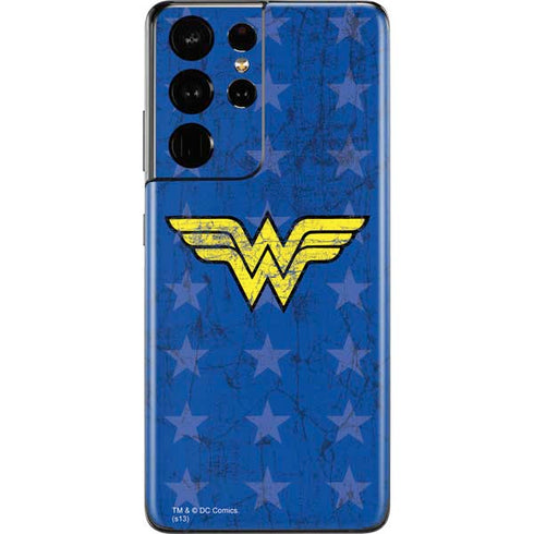 DC Comics Wonder Woman Emblem on Flag Galaxy S21 Ultra 5G Skin
